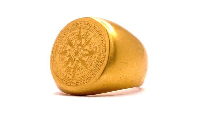 Ryker Kompass Goldfarbener Ring